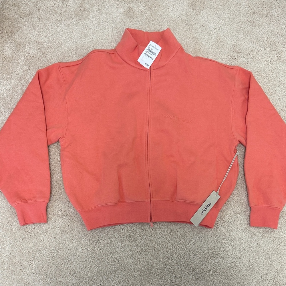 Essentials Fear of God Coral Zip-Up Bomber Jacket